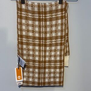 NWT Timberland Burnt Orange and Cream Plaid Scarf